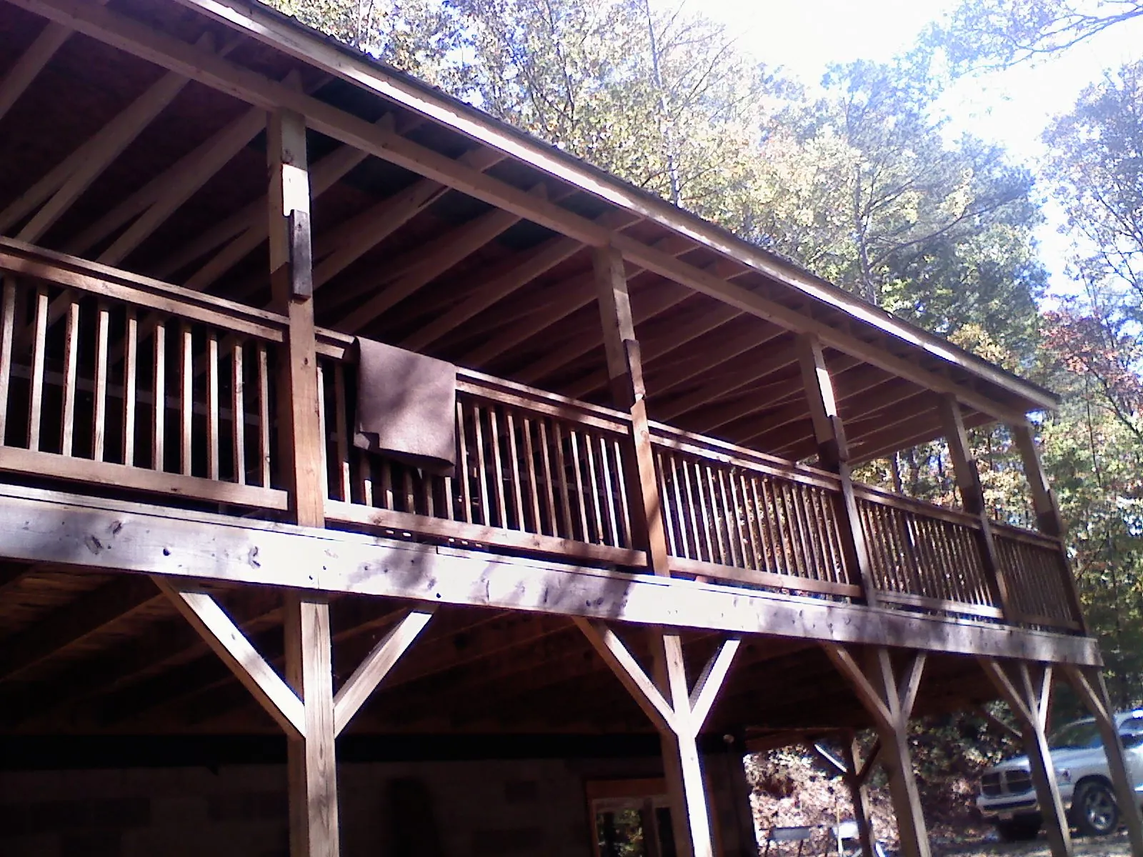 Timber framing under a new elevated porch and deck — Roof Leak Repair in Walcott by Roofing Brothers
